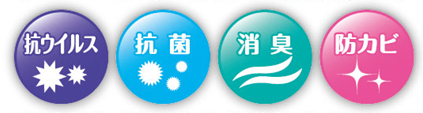 抗ウィルス、抗菌、消臭、防カビ